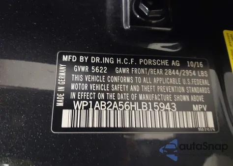 2017 Porsche Macan S z USA, uszkodzony, nr VIN WP1AB2A56HLB15943